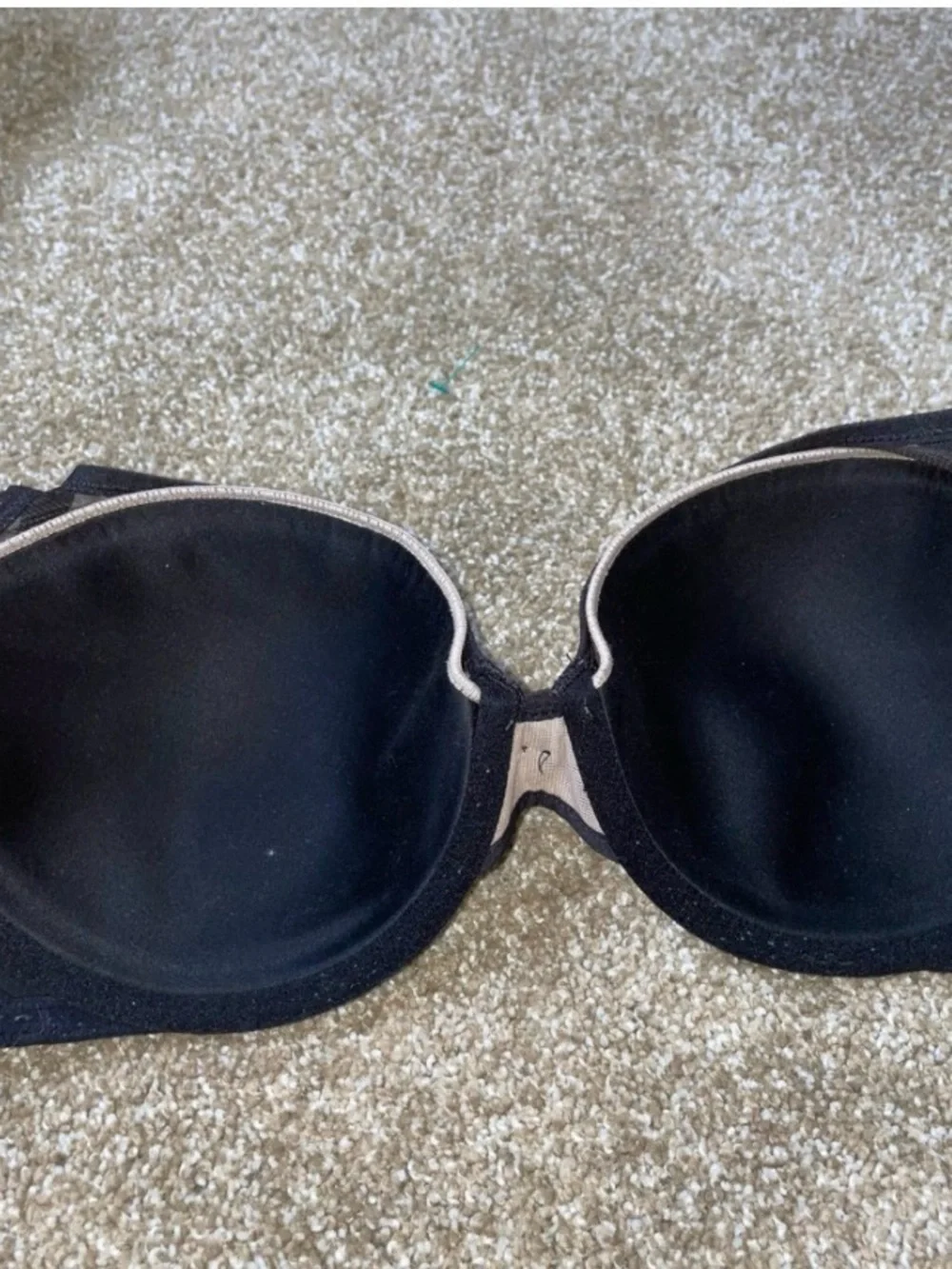 Victoria's Secret Sheer Black Lace Underwire Demi Bra 34DD padded underwire